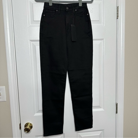OUTLAND DENIM Abigail High-rise slim tapered black jeans 25 NWT - Picture 4 of 8